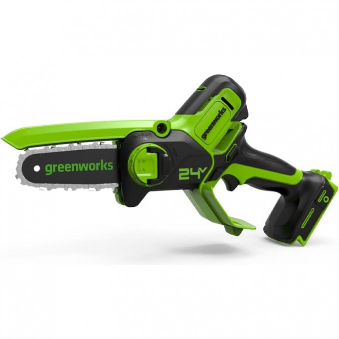 Цепная мини пила аккумуляторная GREENWORKS 24V , 10см, c 1хАКБ 2Ач и ЗУ 2008207UA Цепная мини пила аккумуляторная GREENWORKS 24V , 10см, c 1хАКБ 2Ач и ЗУ 2008207UA