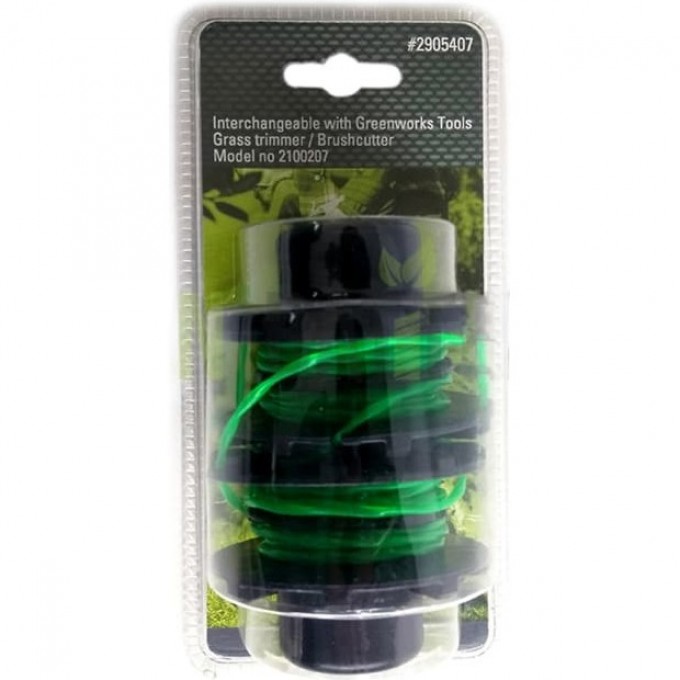 Комплект из двух катушек GREENWORKS с леской 2 мм для триммеров серии G-MAX 40V 2905407 Комплект из двух катушек GREENWORKS с леской 2 мм для триммеров серии G-MAX 40V 2905407